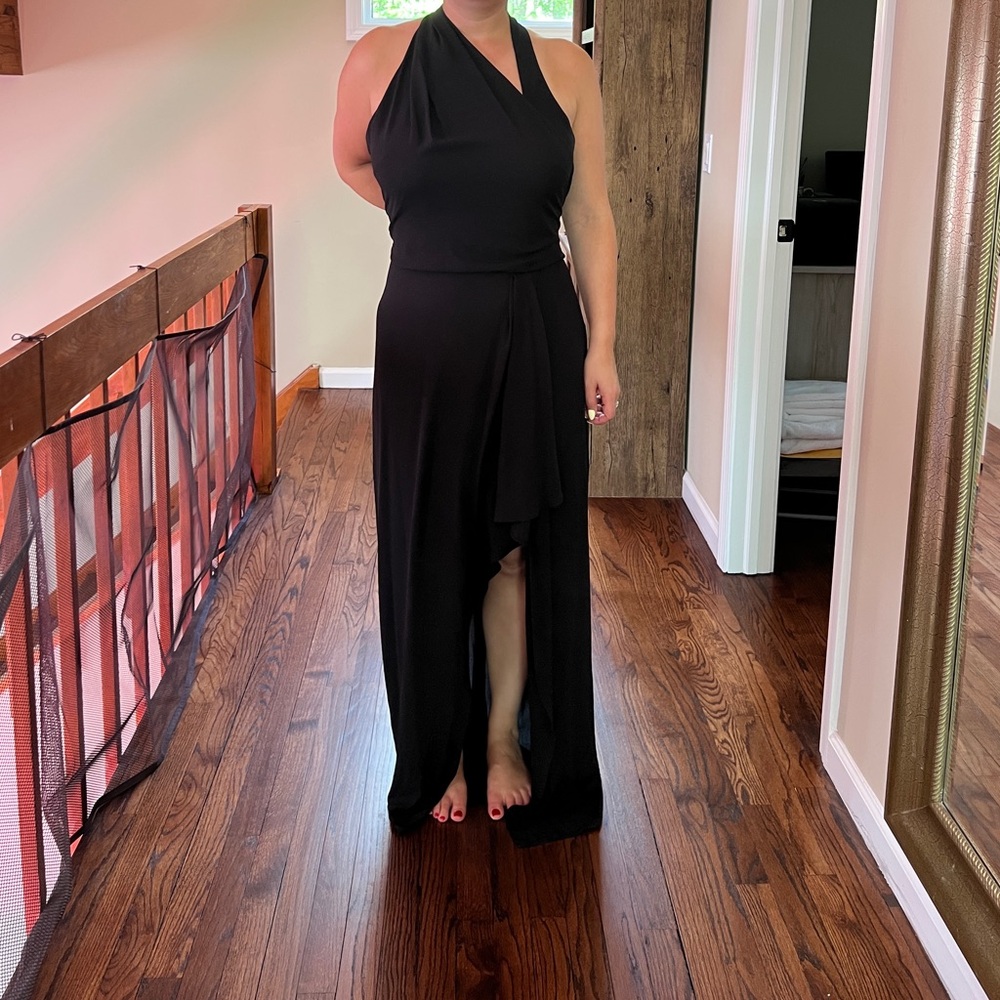 Elegant Black Halter Dress